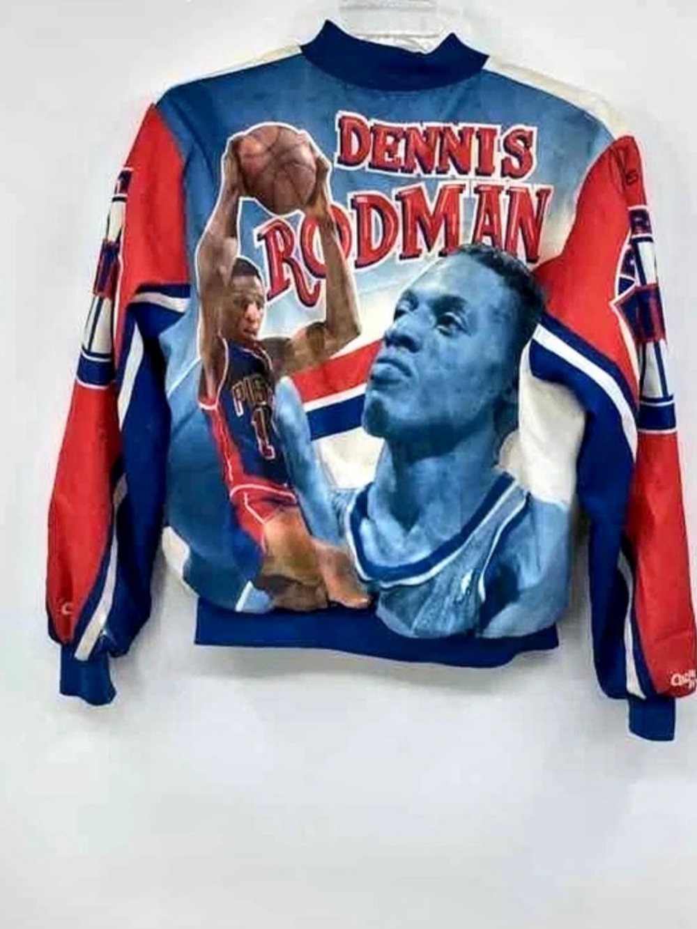 Vintage Chalk Line Dennis Rodman Pistons Fanimation Satin Jacket Size Large